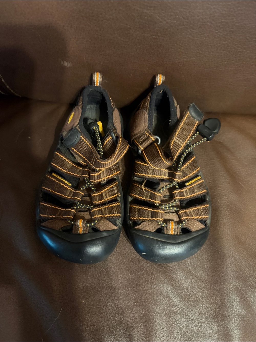 Keen Brown and Black Kids Closed-Toe Adventure Sandals